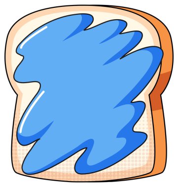 Mavi reçel soslu ekmek çizimi