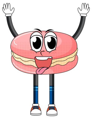 Kolları ve bacakları resimli pembe makarna.