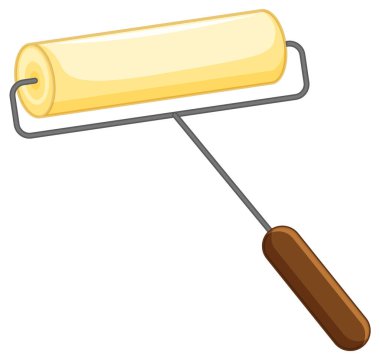 Tahta çubuk resimli boya silindiri