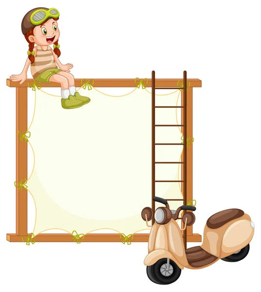 Board Template Wooden Frame Illustration — Stock Vector