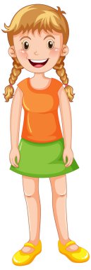 Mutlu yüz çizim ile küçük kız