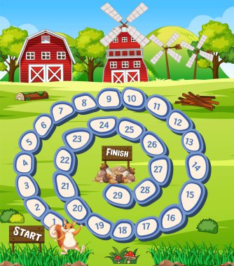 Bir çiftlik oyunu şablonu çizimi