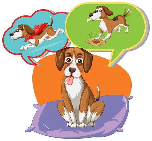 Dog Thought Bubbles Illustration — Stock Vector