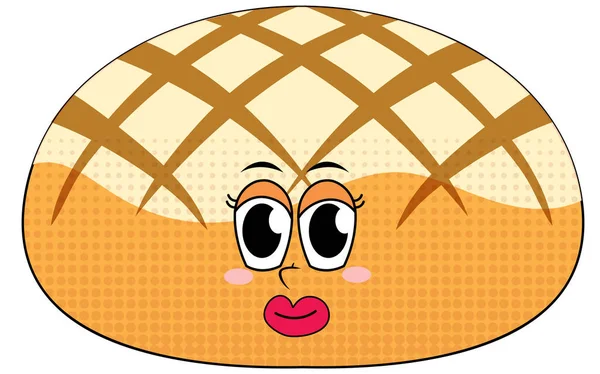 Brot Cartoon Figur Auf Weißem Hintergrund Illustration — Stockvektor