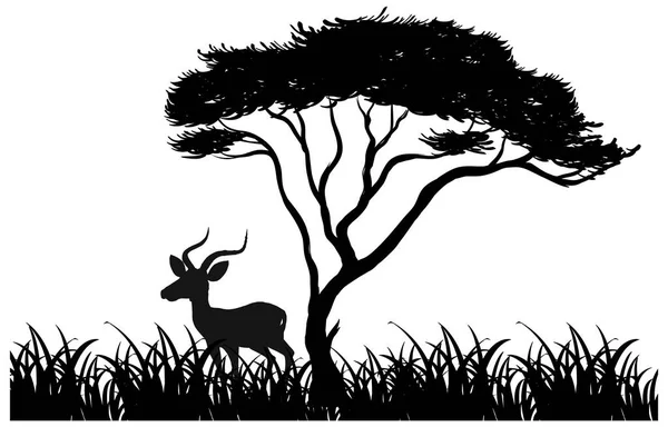 Silhouette Tier Der Natur Weißer Hintergrund Illustration — Stockvektor