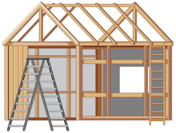 房屋建筑工地概念说明 — 图库矢量图片