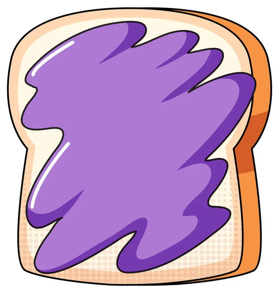 Mermelada Púrpura Sobre Pan Tostado Ilustración — Vector de stock