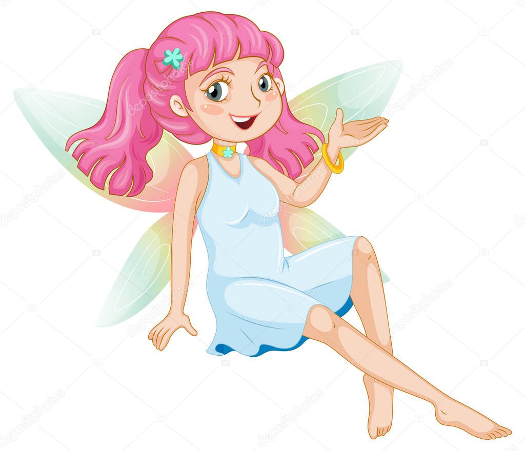 Fantastic fairy girl cartoon character illustration