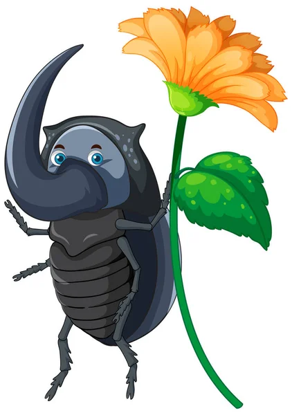 Personaje Dibujos Animados Escarabajo Ilustración Aislada — Vector de stock