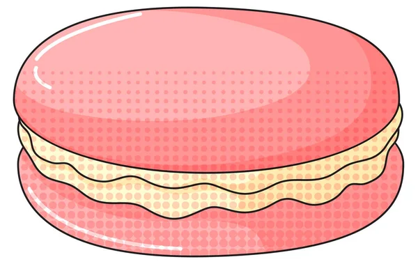 Macaron Rosa Com Creme Ilustração —  Vetores de Stock