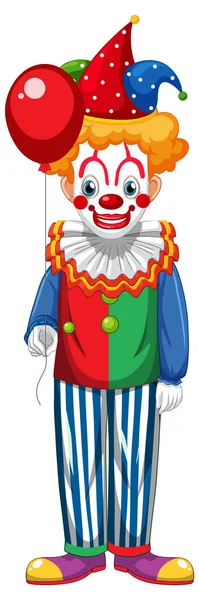 Illustrazione Colorata Del Personaggio Dei Cartoni Animati Clown — Vettoriale Stock