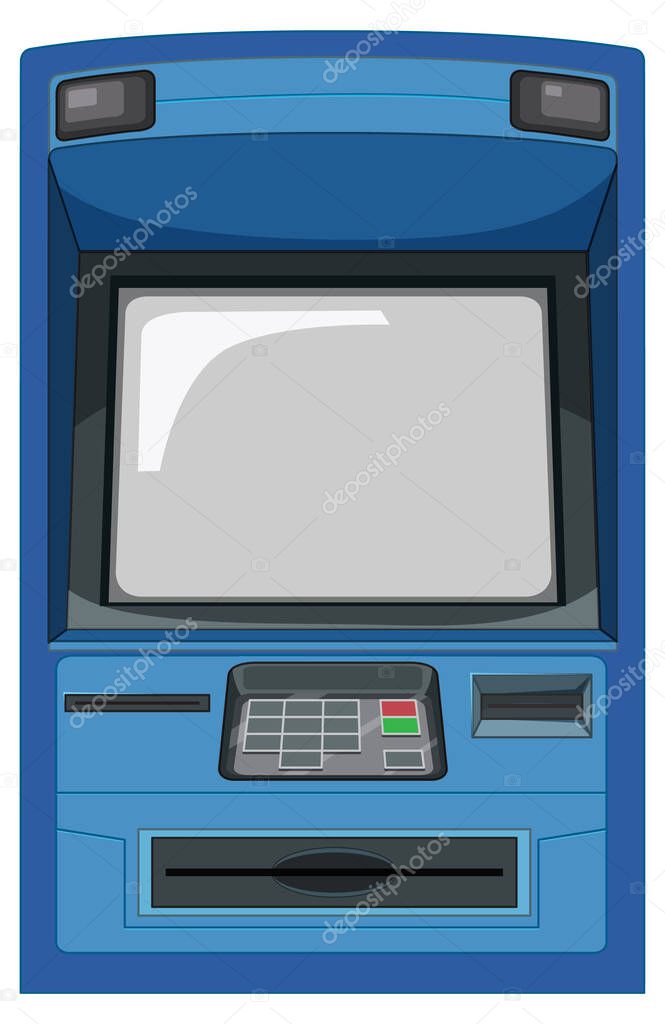 ATM machine isolated on white background illustration