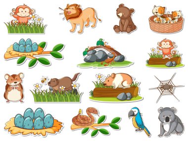 Çizgi filmlerdeki vahşi hayvan çizimleri.