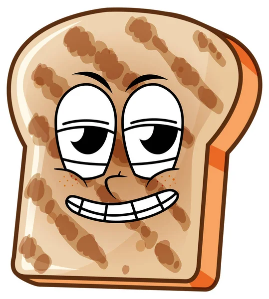 Toast Happy Face Illustration — Stok Vektör