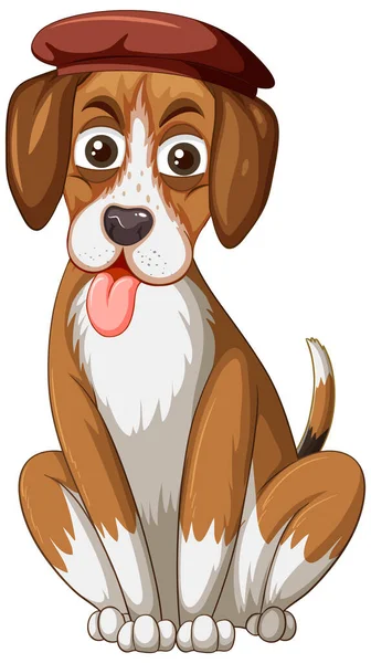 Cute Puppy Dog White Background Illustration — Image vectorielle