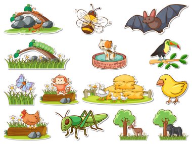 Çizgi filmlerdeki vahşi hayvan çizimleri.