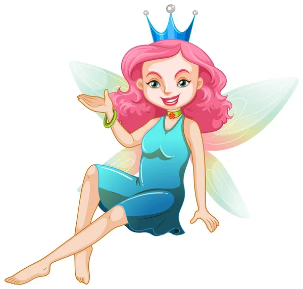 Belle Fille Fée Illustration Personnage Dessin Animé — Image vectorielle