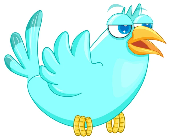 Vogel Mit Blauen Federn Illustration — Stockvektor