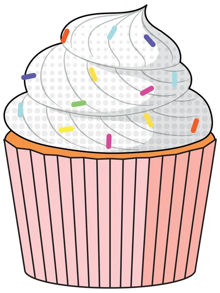 Cupcake Sfondo Bianco Illustrazione — Vettoriale Stock