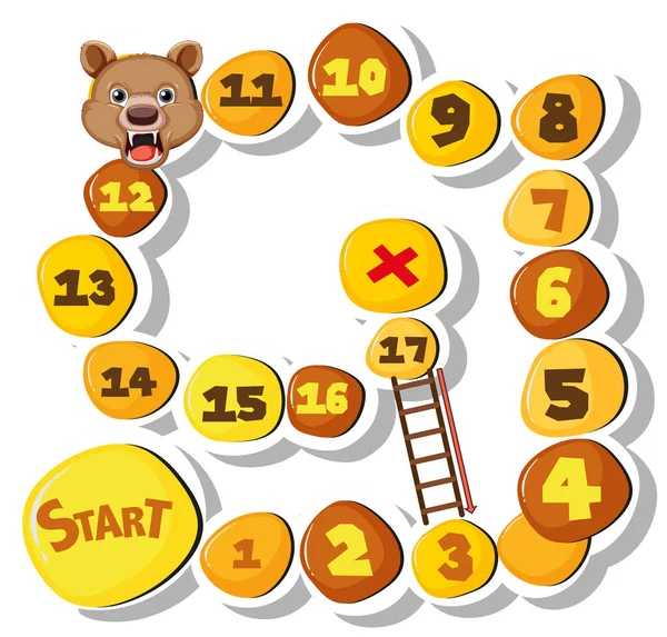 Game Design Bear Numbers Illustration — ストックベクタ