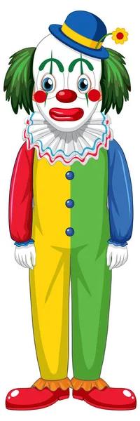 Illustration Personnage Dessin Animé Clown Coloré — Image vectorielle