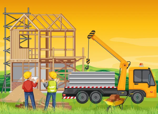 İnşaat alanı arkaplan illüstrasyonu