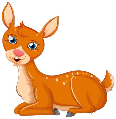 Beyaz arka plan illüstrasyon üzerinde sevimli geyik