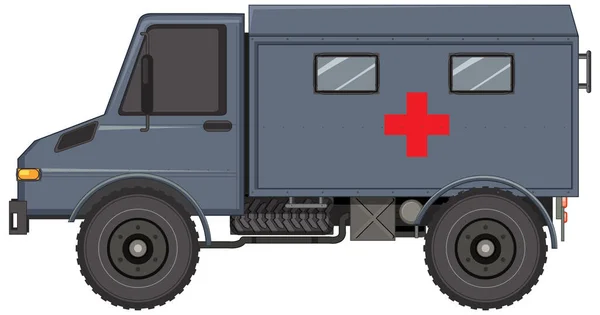 Military Medic Vehicle White Background Illustration — Archivo Imágenes Vectoriales