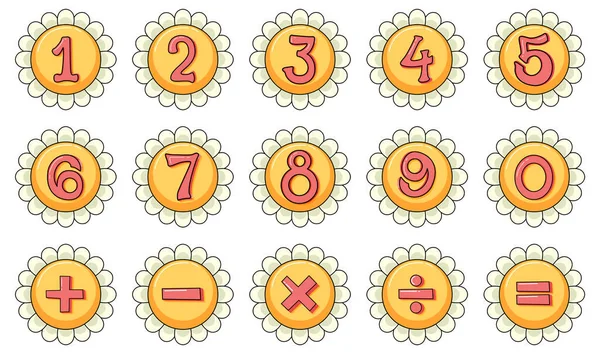 Numero Con Illustrazione Dei Simboli Matematici — Vettoriale Stock