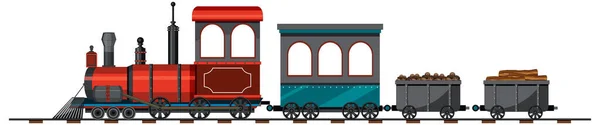 蒸気機関車列車ヴィンテージスタイルのイラスト — ストックベクタ