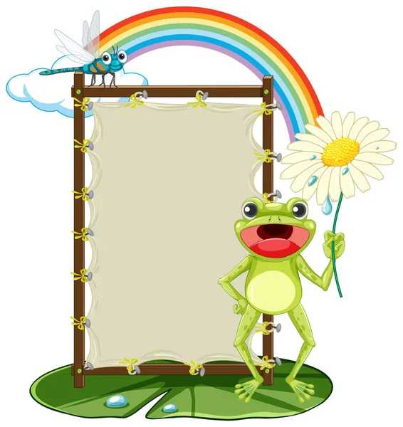 Insect Met Canvas Board Banner Illustratie — Stockvector