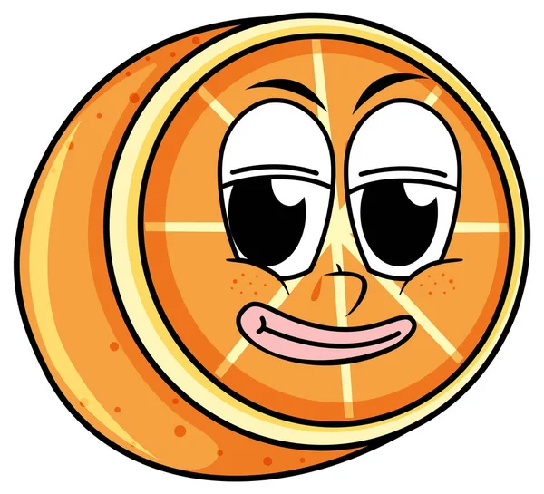 Arancione Con Volto Felice Illustrazione — Vettoriale Stock