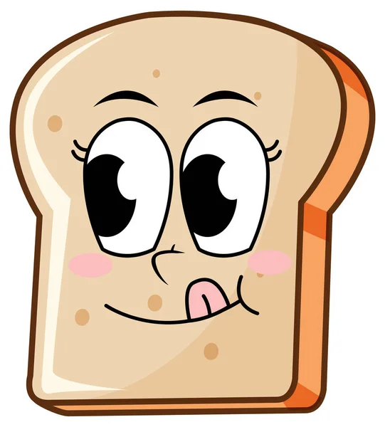 带着快乐的面部插图的烤面包 — 图库矢量图片