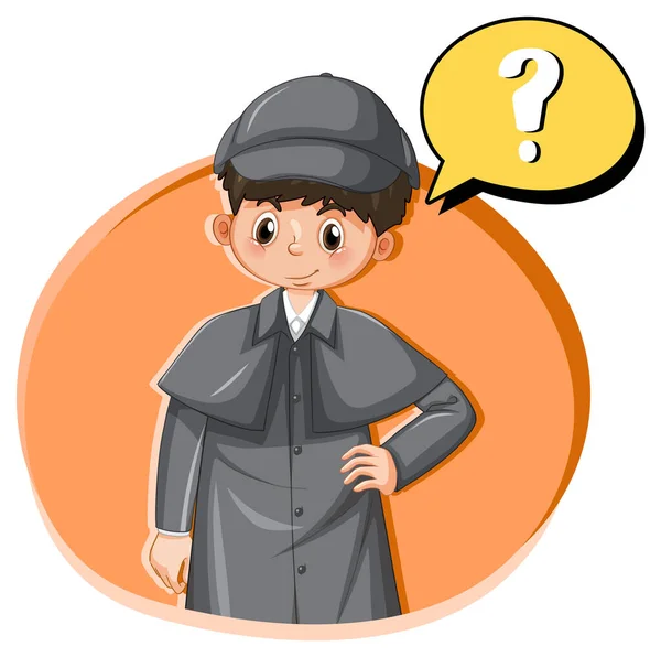 Detective Looking Clues Template Illustration — Stock Vector