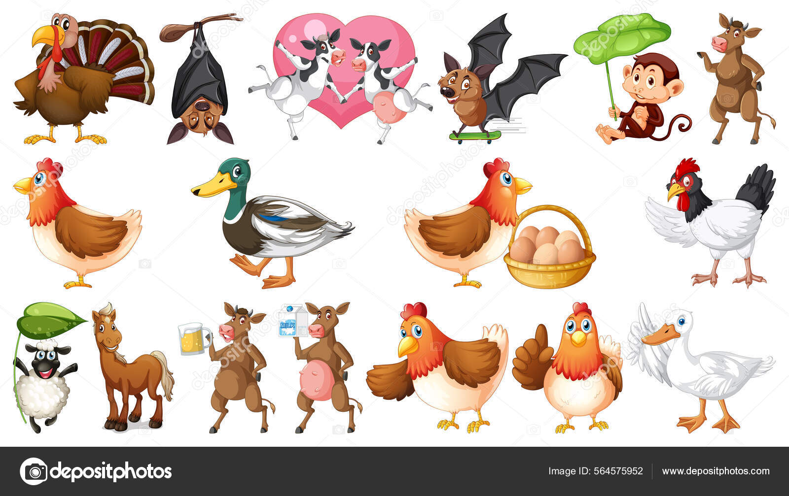 白色背景图上的家畜图库矢量图©interactimages 564575952, image size:1600x1007