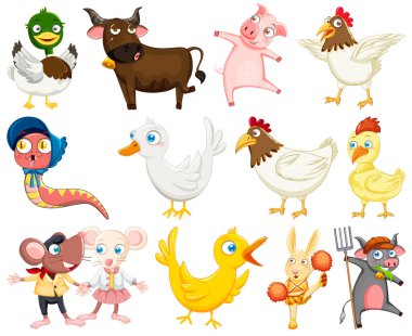 Mutlu gülümsemeli vahşi hayvanlar.