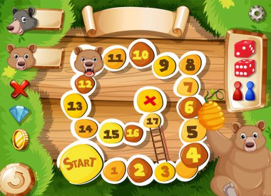 Arka plandaki hayvanlı oyun şablonu