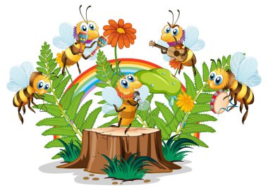 Mutlu böcek doğada peri masalı canlandırması