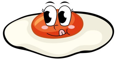 Fried egg with happy face illustration