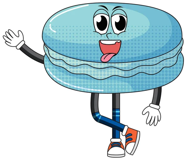 Beyaz arkaplan illüstrasyonunda Macaron çizgi film karakteri