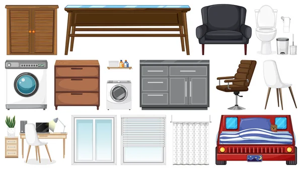 House Appliances White Background Illustration — 스톡 벡터