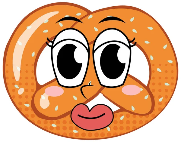 Pretzel Happy Face Illustration — Vector de stock