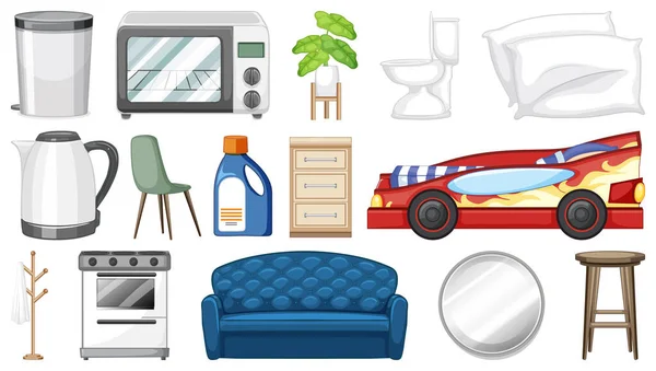 Furnitures Other Appliances Illustration — Vettoriale Stock