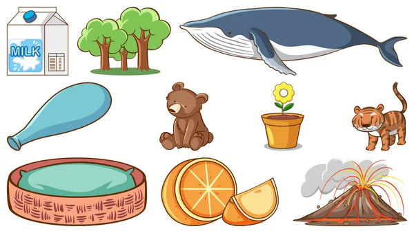 Illustration Animaux Sauvages Autres Objets — Image vectorielle