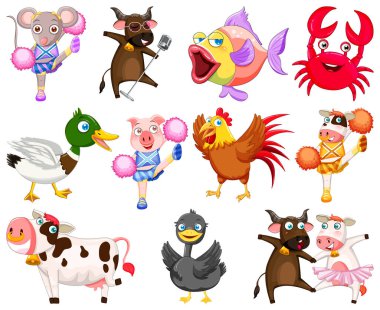 Mutlu gülümsemeli vahşi hayvanlar.