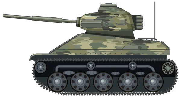 Military Battle Tank White Background Illustration — Stock Vector