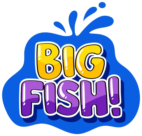 Word Design Big Fish Illustration — Stock Vector