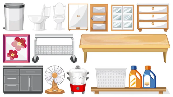 Set Household Appliances Illustration — Wektor stockowy