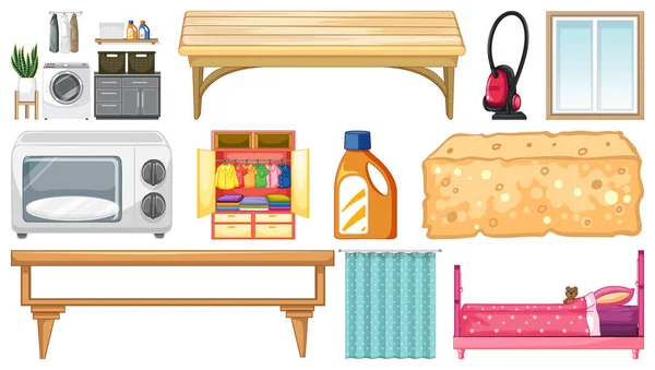 Furnitures Home Appliances Illustration — Image vectorielle