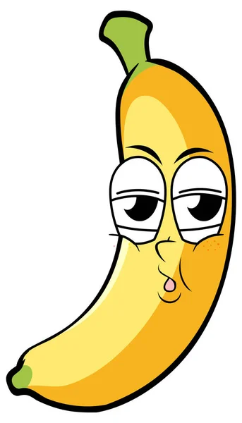 Banana Con Stupido Volto Illustrazione — Vettoriale Stock